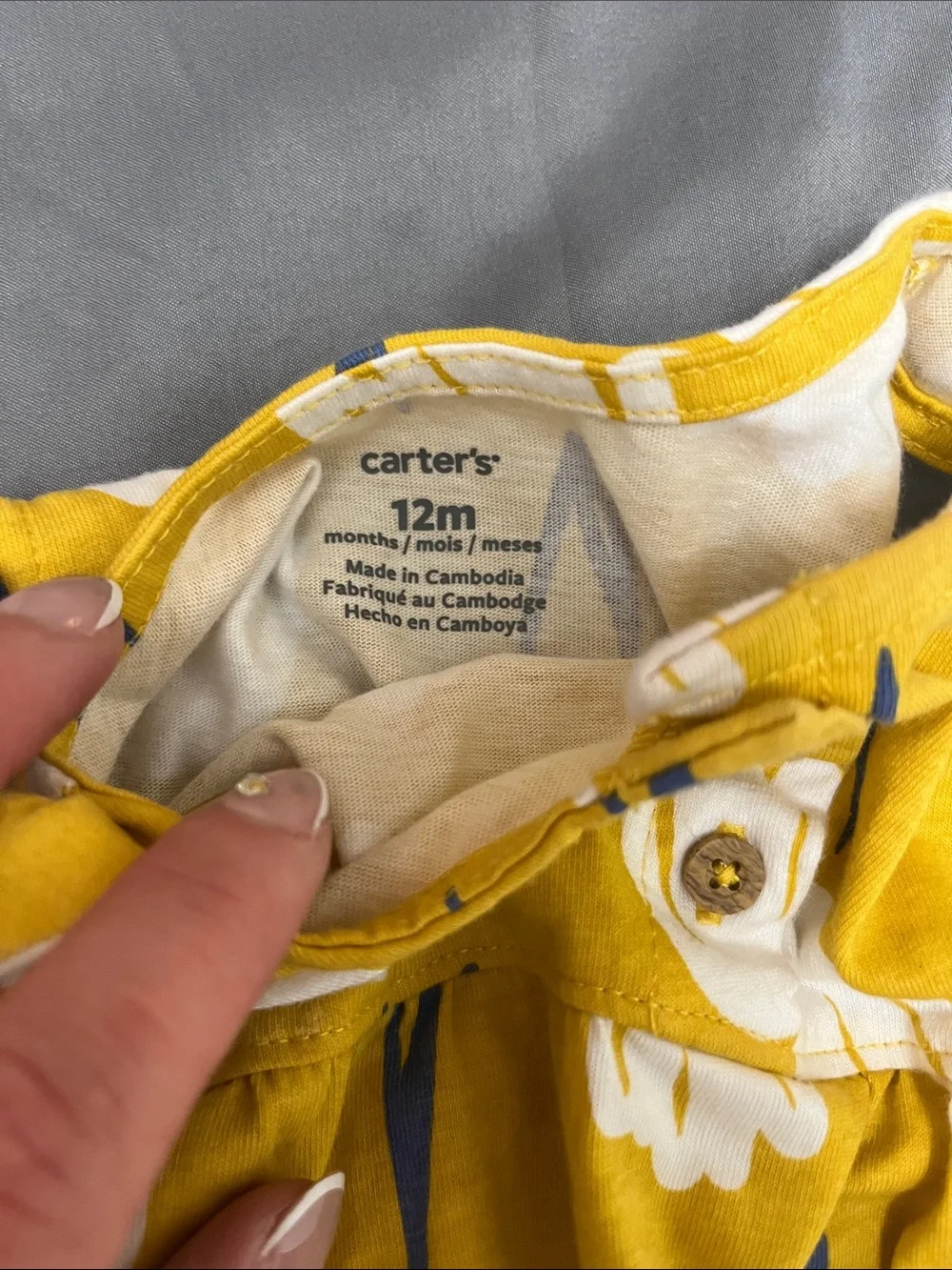 Carter's Mustard Yellow Tulip Print Bubble Romper